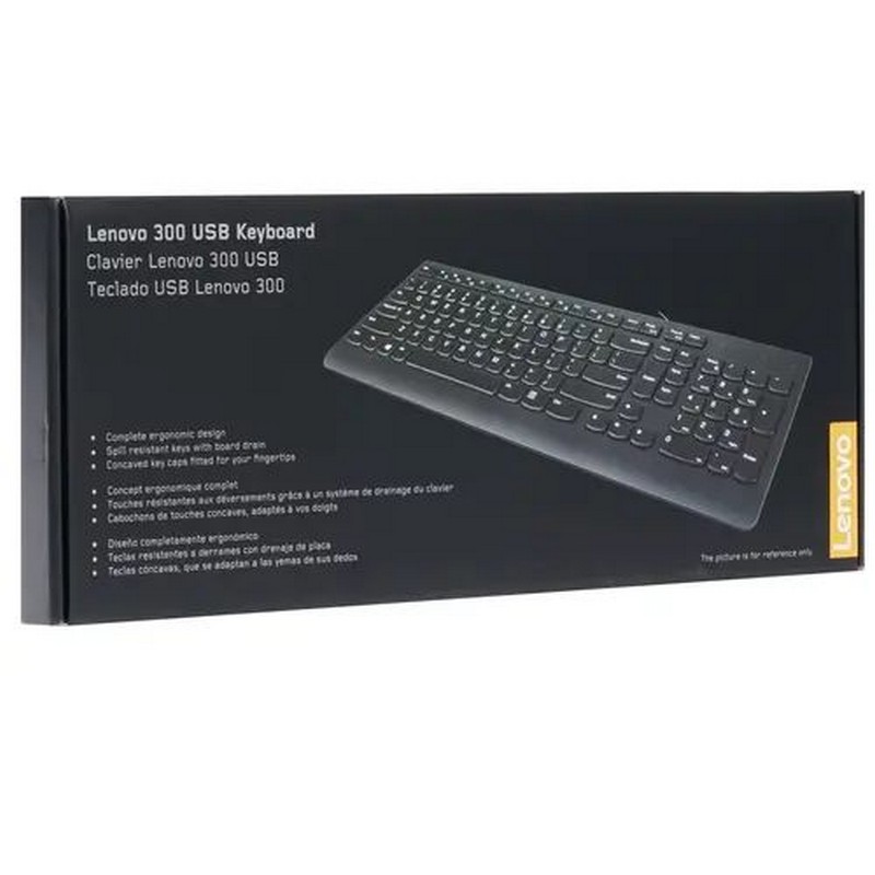 Клавиатура проводная Lenovo 300 [gx30m39684] черный