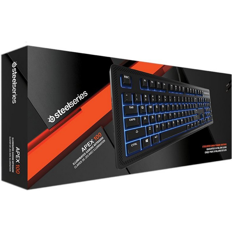 Клавиатура проводная SteelSeries Apex 100 [ss64435] черный